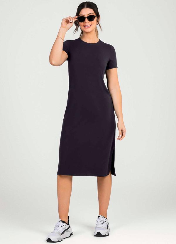 Cativa - Vestido com Abertura nas Laterais Preto