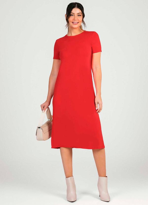 Cativa - Vestido com Abertura nas Laterais Vermelho