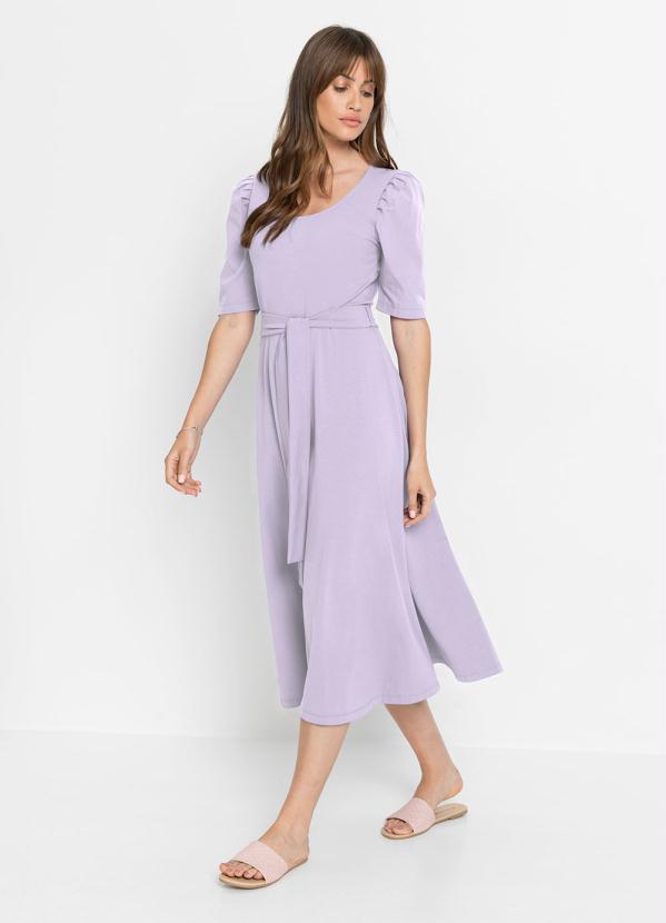 bonprix - Vestido com Amarração Lilás