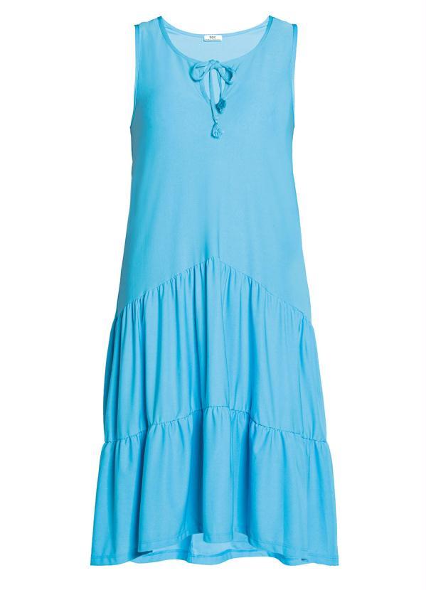 Queima Estoque - Vestido com Amarração Midi Azul 5