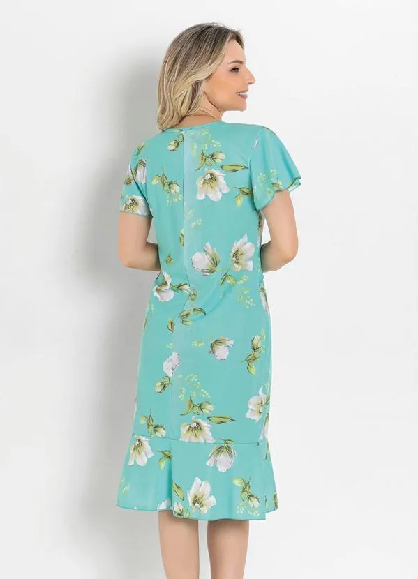 Rosalie - Vestido com Babado Floral Verde 2