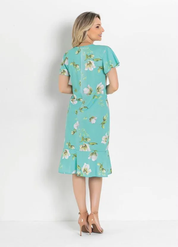 Rosalie - Vestido com Babado Floral Verde 4