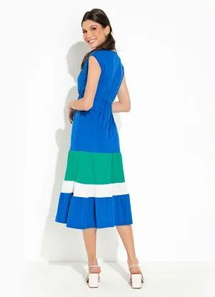 Rosalie - Vestido com Babado Tricolor - ROSALIE