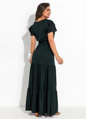 Rosalie - Vestido com Babado Verde - ROSALIE