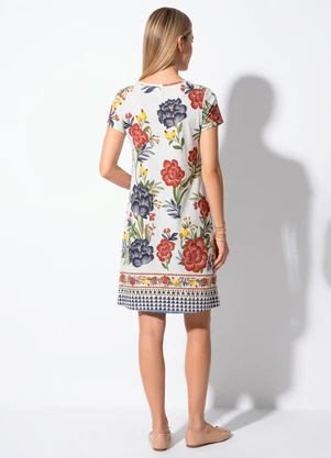 Quintess - Vestido com Bolsos Floral Étnico - QUINTESS