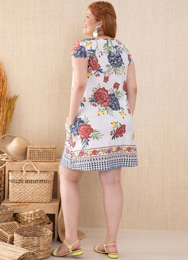 Quintess - Vestido com Bolsos Floral Étnico 15