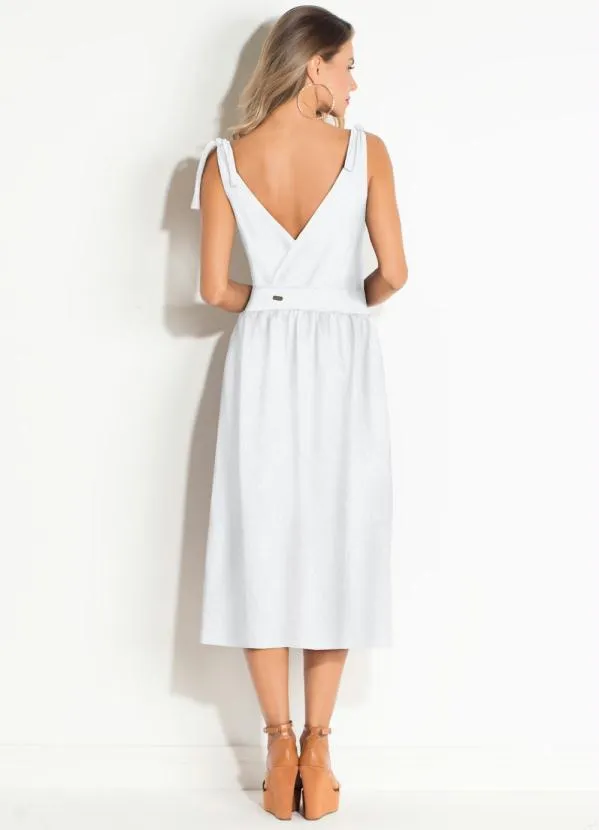 Quintess - Vestido com Botões Frontais Branco 2