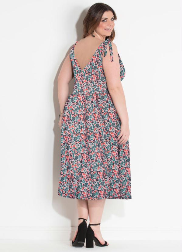 Quintess - Vestido com Botões Frontais Floral Rosa 4