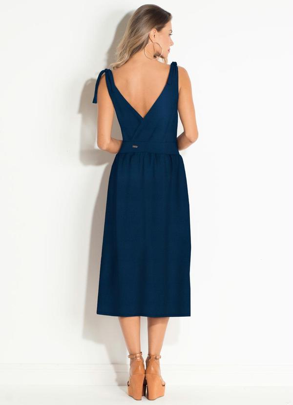 Quintess - Vestido com Botões Frontais Marinho 2