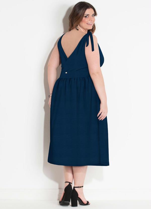 Quintess - Vestido com Botões Frontais Marinho 4