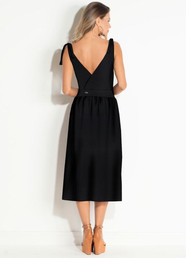 Quintess - Vestido com Botões Frontais Preto 4