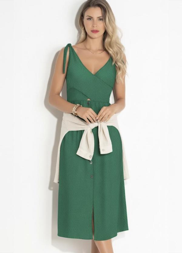 Quintess - Vestido com Botões Frontais Verde 5