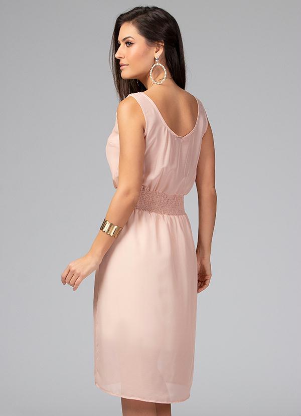 Quintess - Vestido com Detalhe em Elástico Nude 2