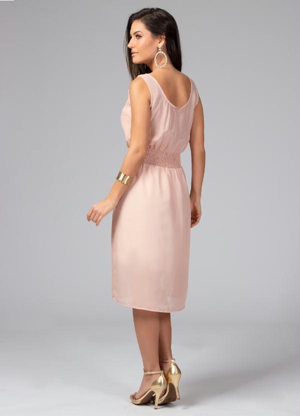 Quintess - Vestido com Detalhe em Elástico Nude 4