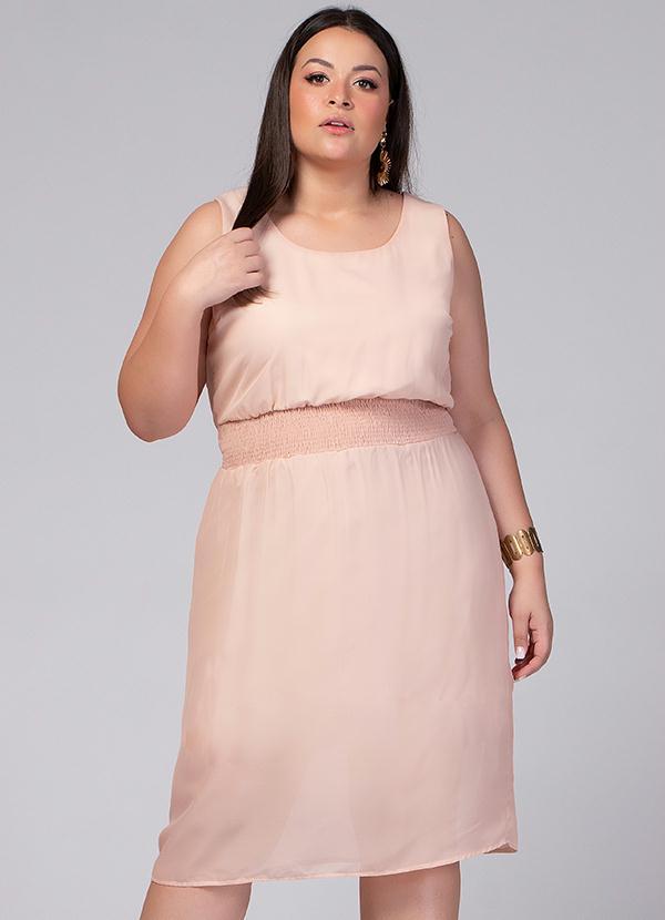 Quintess - Vestido com Detalhe em Elástico Nude 5