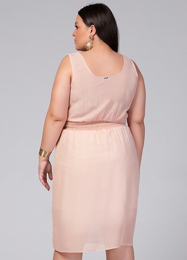 Quintess - Vestido com Detalhe em Elástico Nude 6