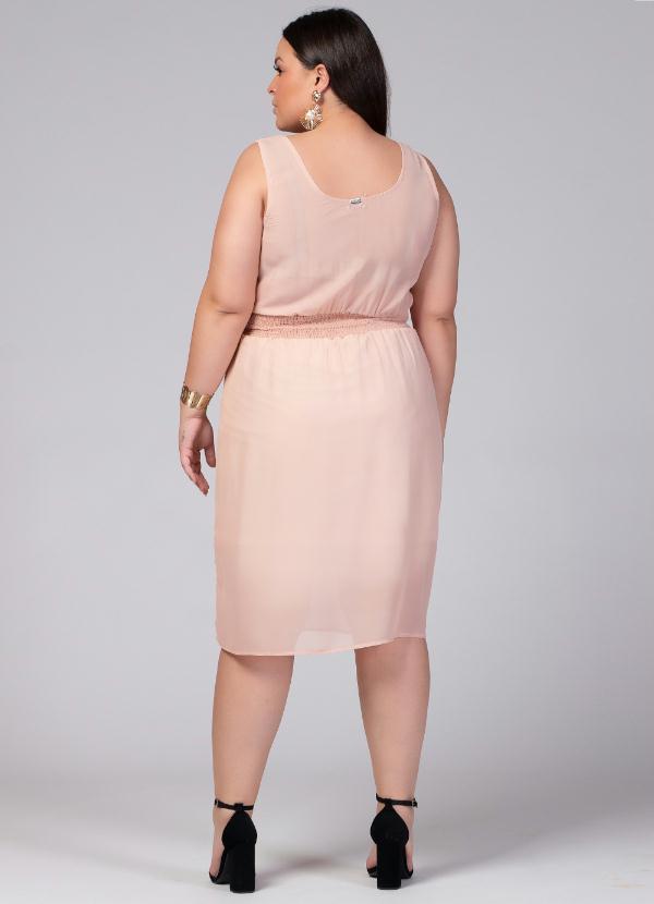 Quintess - Vestido com Detalhe em Elástico Nude 8