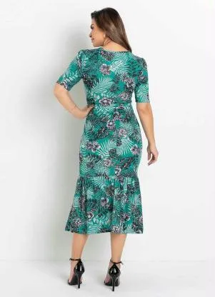 Rosalie - Vestido com Faixa Folhagem Verde - ROSALIE