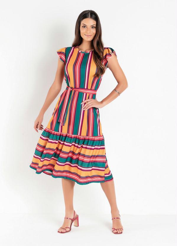 Rosalie - Vestido com Faixa Listra Color 2