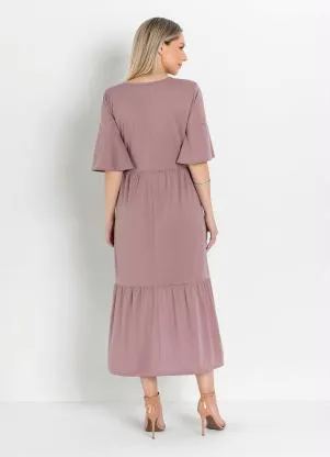Rosalie - Vestido com Franzido Nude - ROSALIE