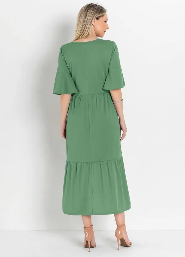 Rosalie - Vestido com Franzido Verde 2