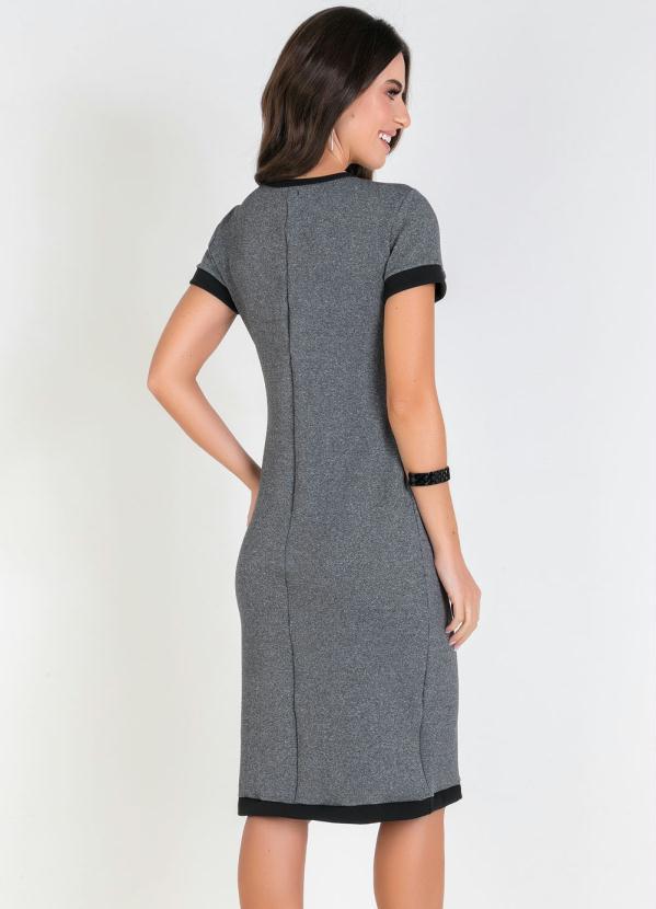 Outlet - Vestido com Lapelas Mescla Moda Evangélica 2