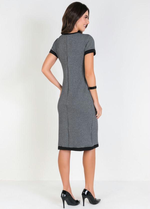 Outlet - Vestido com Lapelas Mescla Moda Evangélica 4