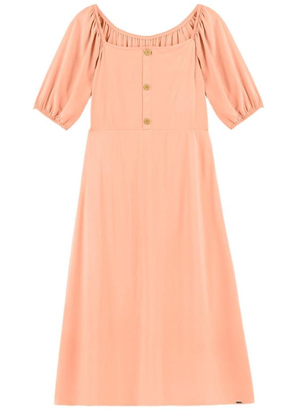 Rezzato - Vestido com Mangas Alongadas e Botões Laranja