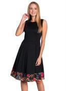 VESTIDO COM RECORTE (PRETO) MODA EVANGÉLICA