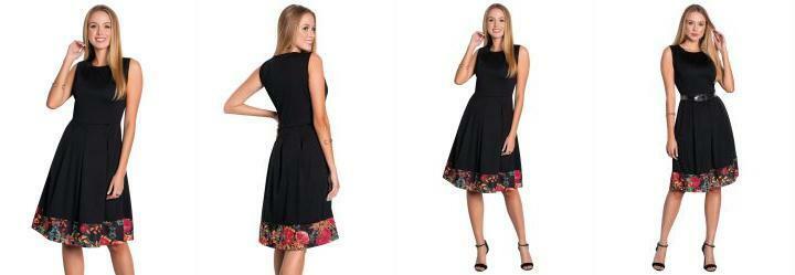 Vestido com Recorte Preto Moda Evanglica