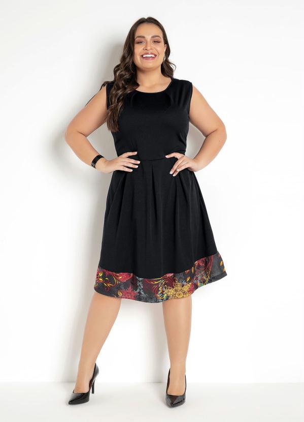 Rosalie - Vestido com Recorte Preto Moda Evangélica 10