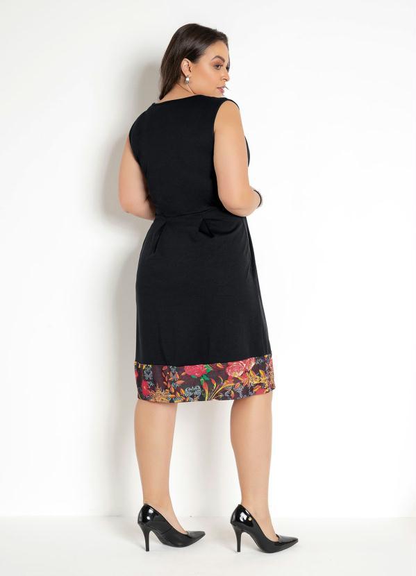 Rosalie - Vestido com Recorte Preto Moda Evangélica 11