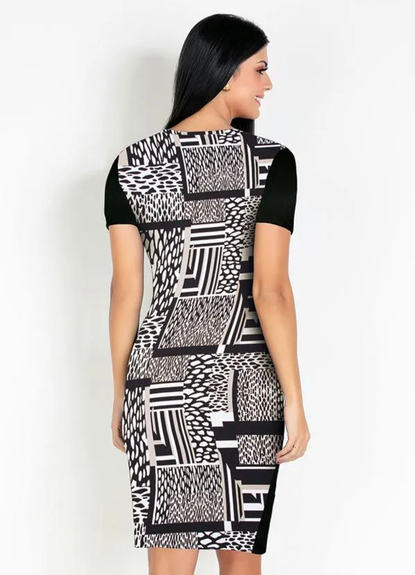 Rosalie - Vestido com Recortes Mix Preta 2