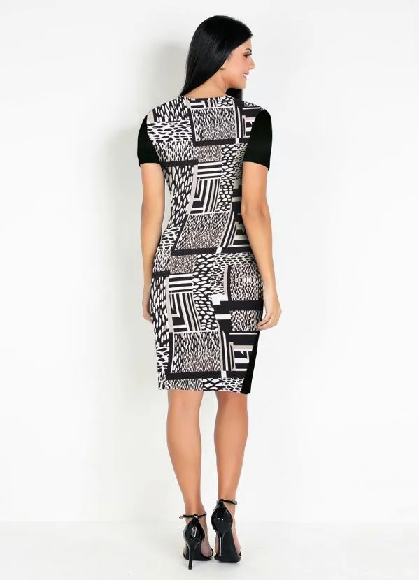 Rosalie - Vestido com Recortes Mix Preta 5