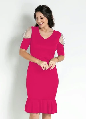 Rosalie - Vestido com Transparência Pink - ROSALIE