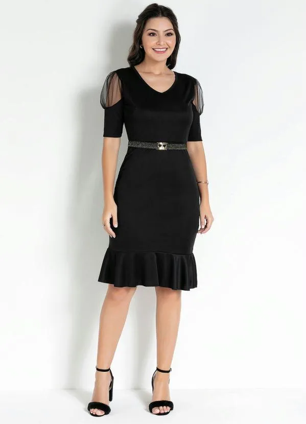 Rosalie - Vestido com Transparência Preto 3