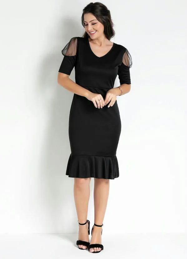 Rosalie - Vestido com Transparência Preto 4