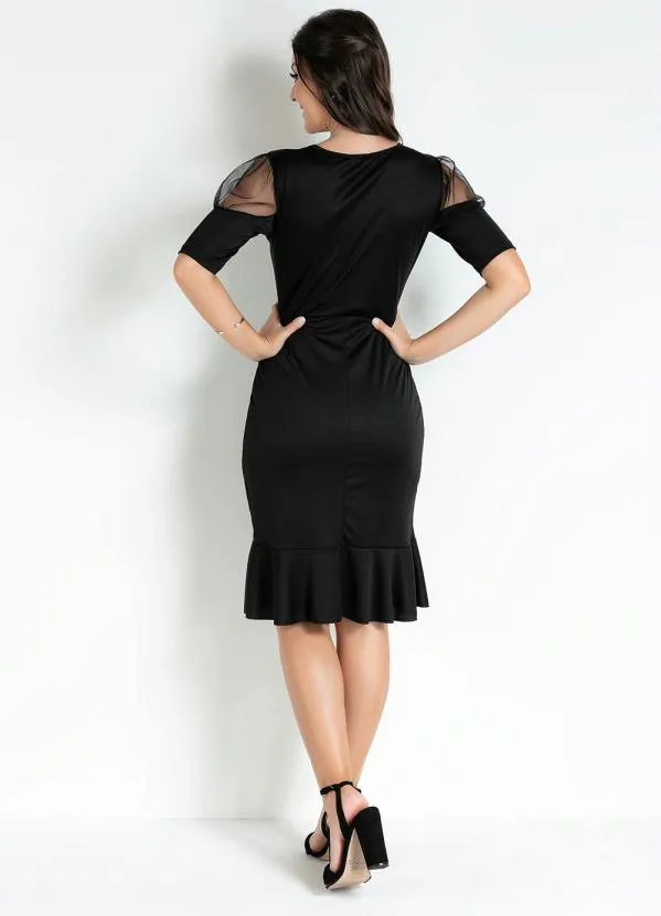 Rosalie - Vestido com Transparência Preto 5