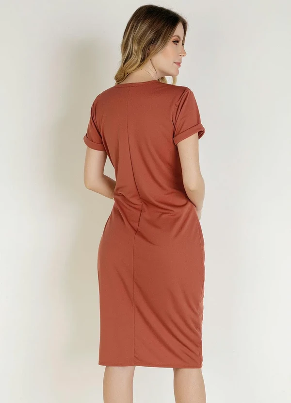 Rosalie - Vestido com Transpasse Marrom 3