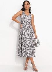 Vestido Conchas Bicolor em Malha Fria