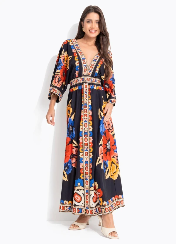 Farm - Vestido Cropped Antuerpia Lenço Preto 3