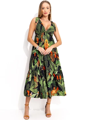 Farm - Vestido Cropped Beleza Tropcal Verde - FARM