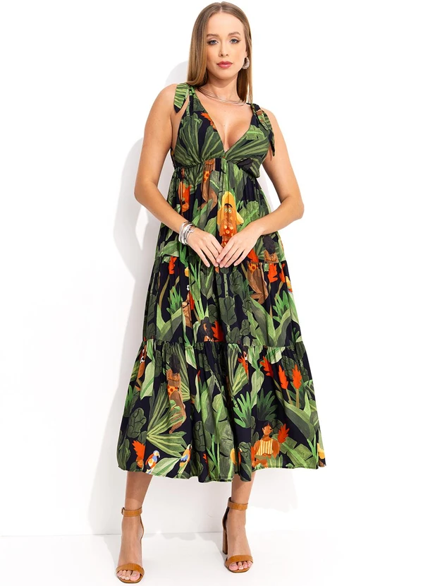 Farm - Vestido Cropped Beleza Tropcal Verde
