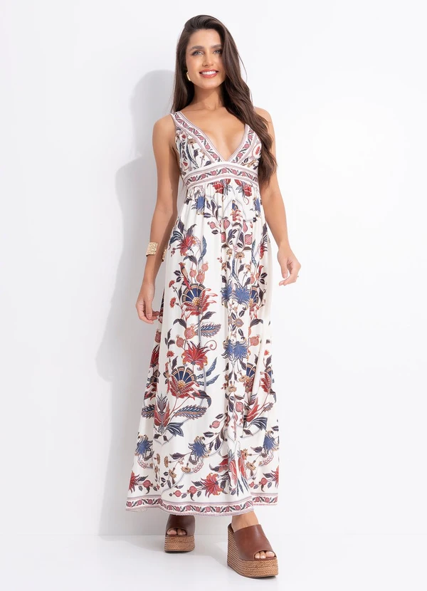 Farm - Vestido Cropped Bohoflor Bege