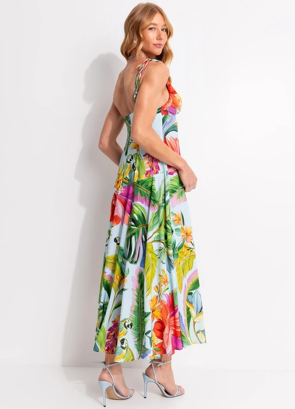 Farm - Vestido Cropped Canto dos Pássaros Azul 2