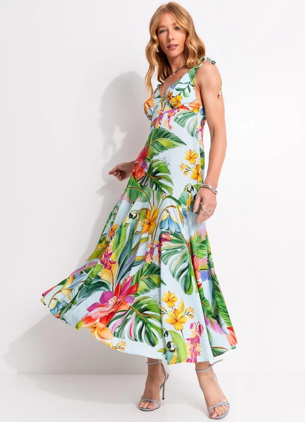 Farm - Vestido Cropped Canto dos Pássaros Azul 3