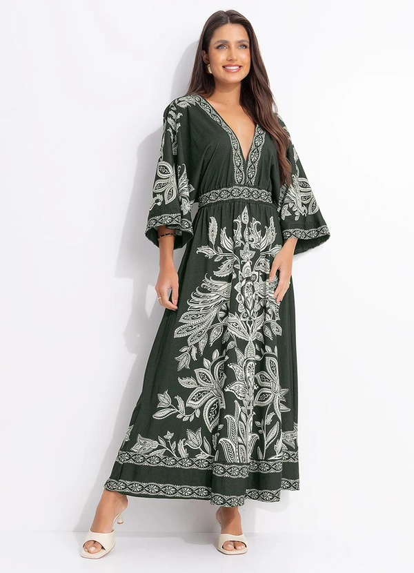 Farm - Vestido Cropped Céu de Arara Verde 1