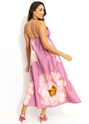 Farm - Vestido Cropped Chita Bella Flor Rosa - FARM