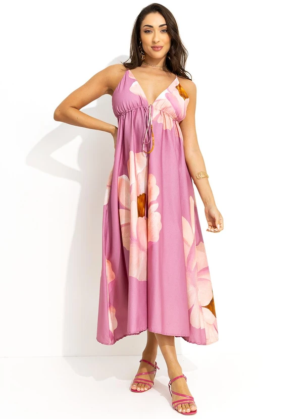 Farm - Vestido Cropped Chita Bella Flor Rosa 3