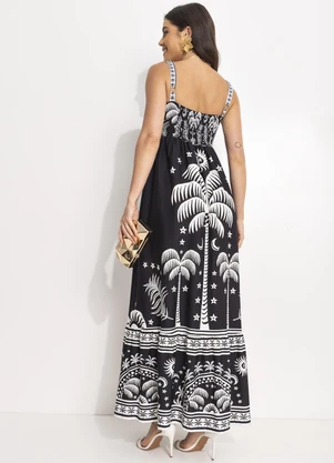 Farm - Vestido Cropped Coqueiral Preto - FARM